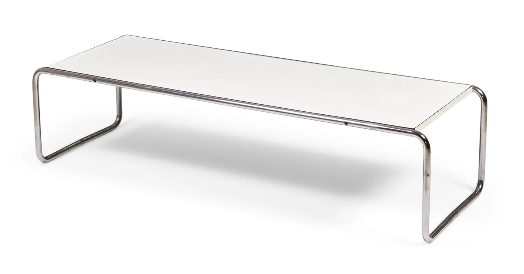 marcel breuer laccio coffee table white and chrome b20 tubular knoll