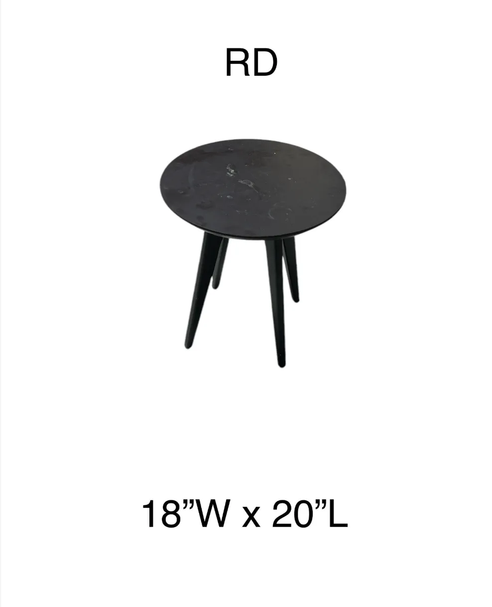black round side tableWalter Knoll / 375-T1 /jens risom