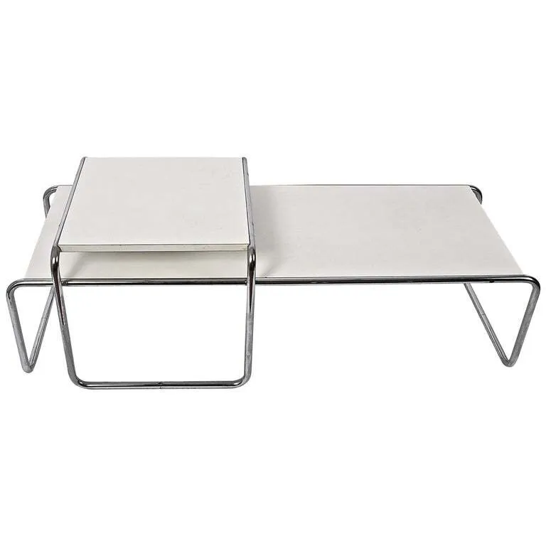  marcel breuer white laccio table 1970 SET
