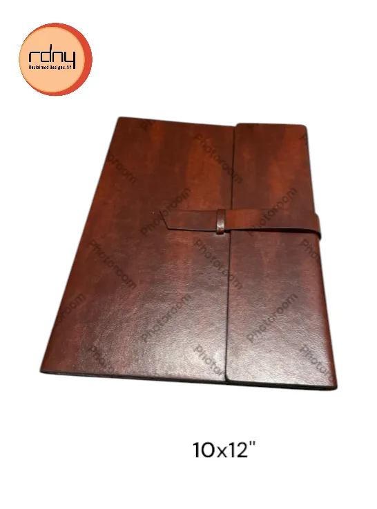 thin brown leather portfolio  10x12"