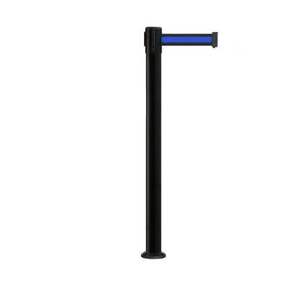 black stanchions blue straps 