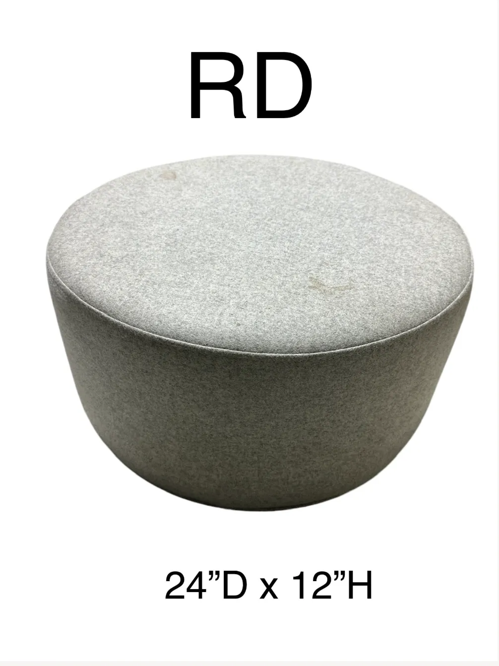 poof ottoman grey wool 