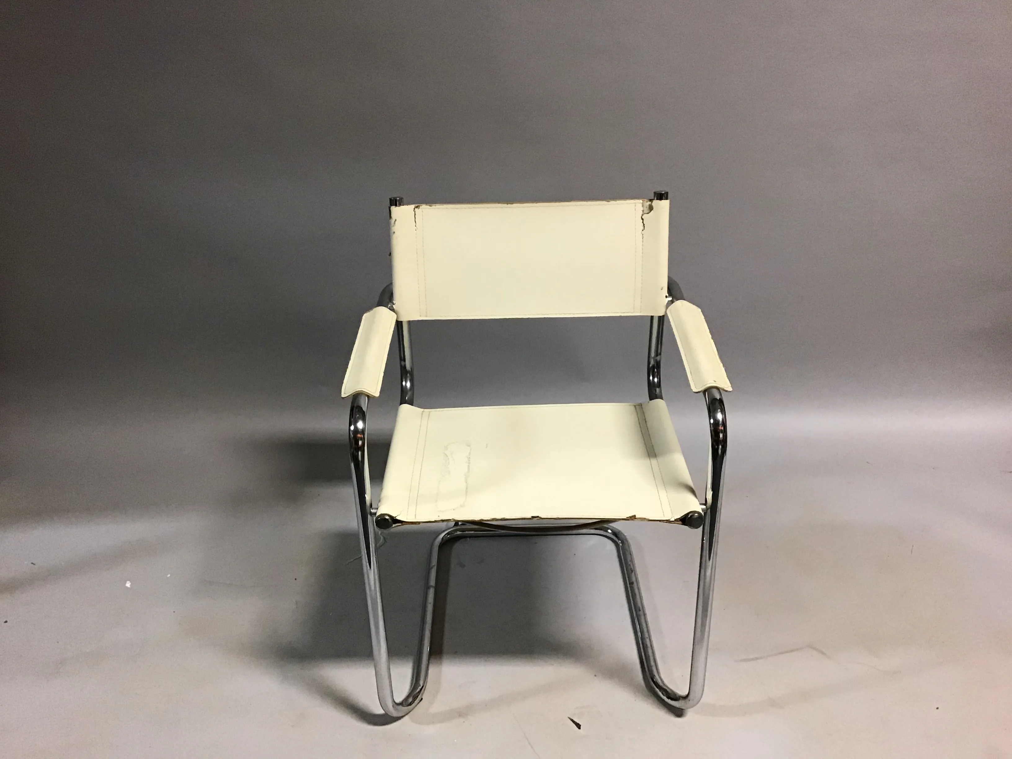 white vintage breuer chair cantilever armchair tito agnoli 