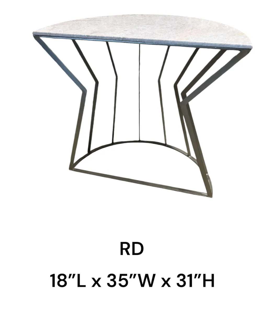 console marble na metal demi lune cosnole 
