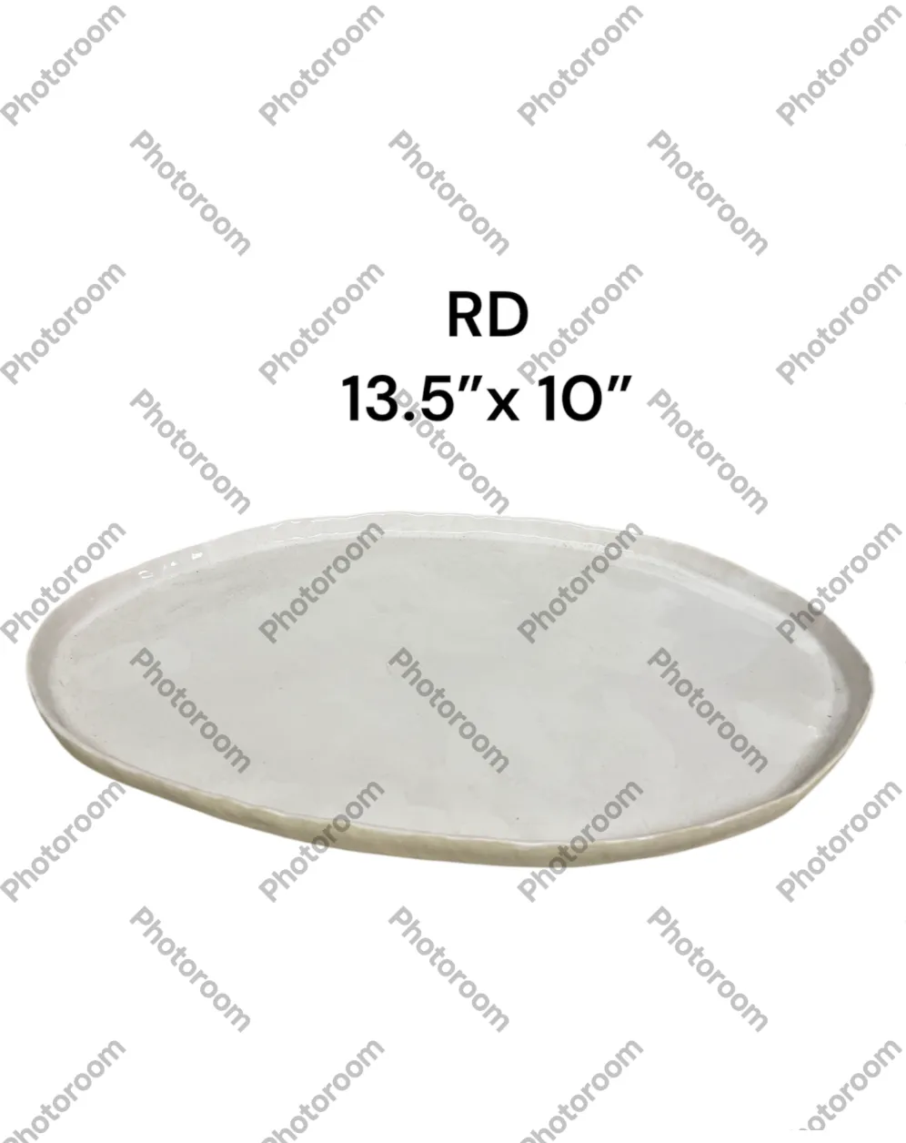 handmade platter wabi sabi 13.5 x10"