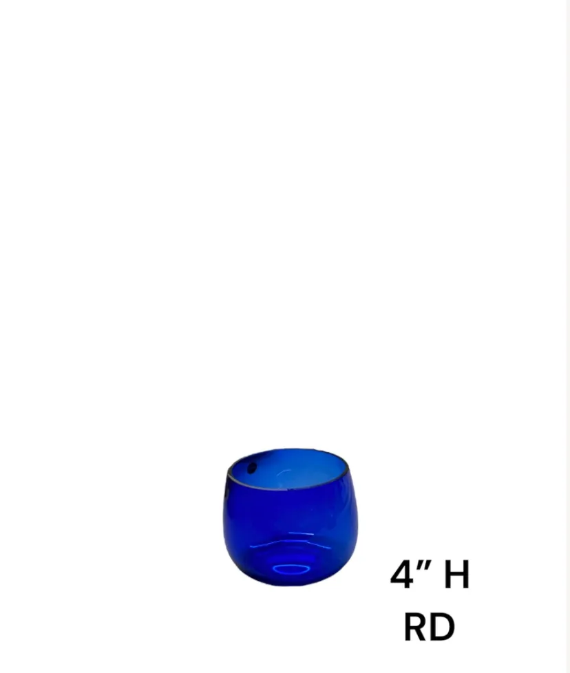 blue glass vase small