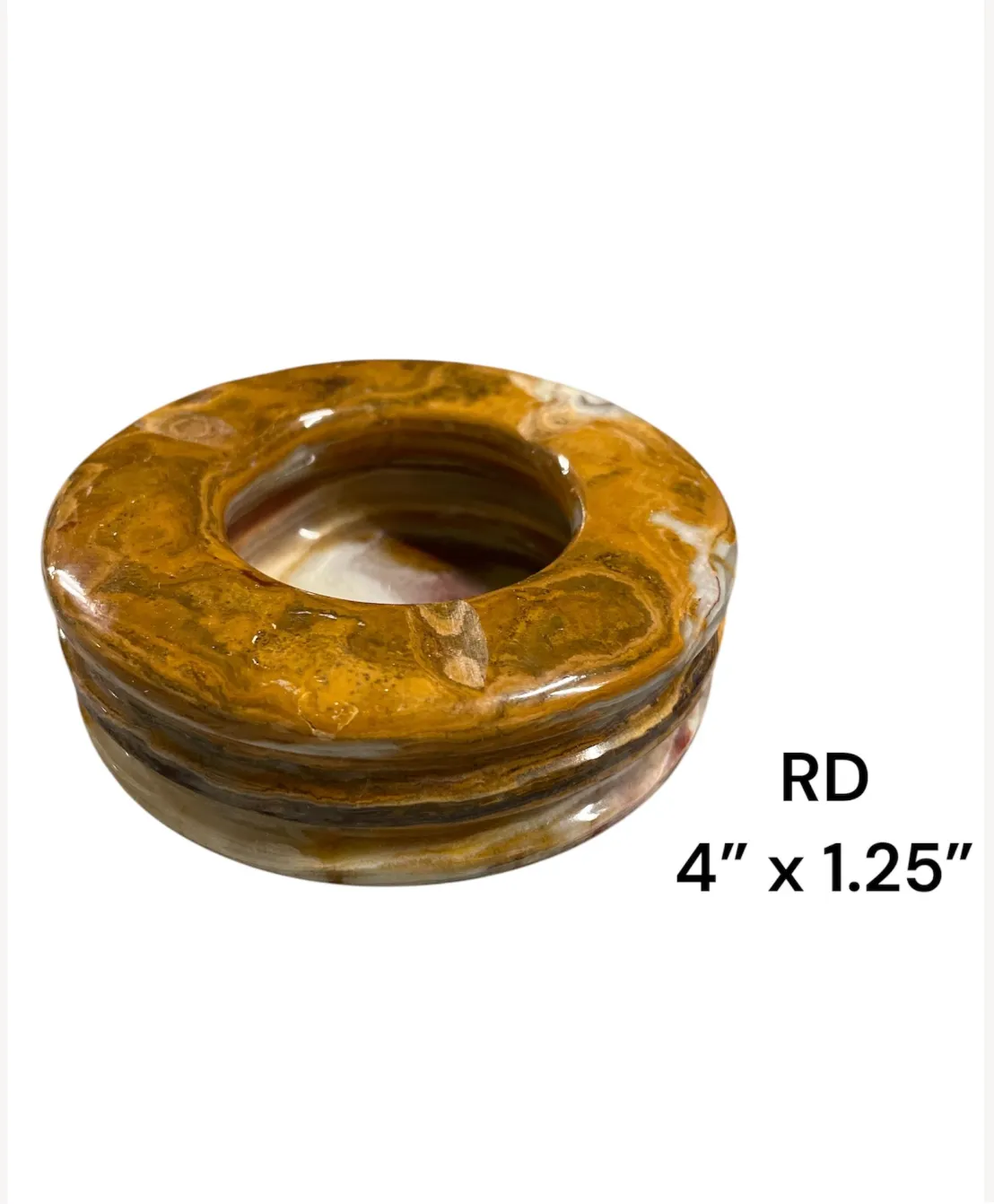onyx marble  stone bowll ashtray 4"