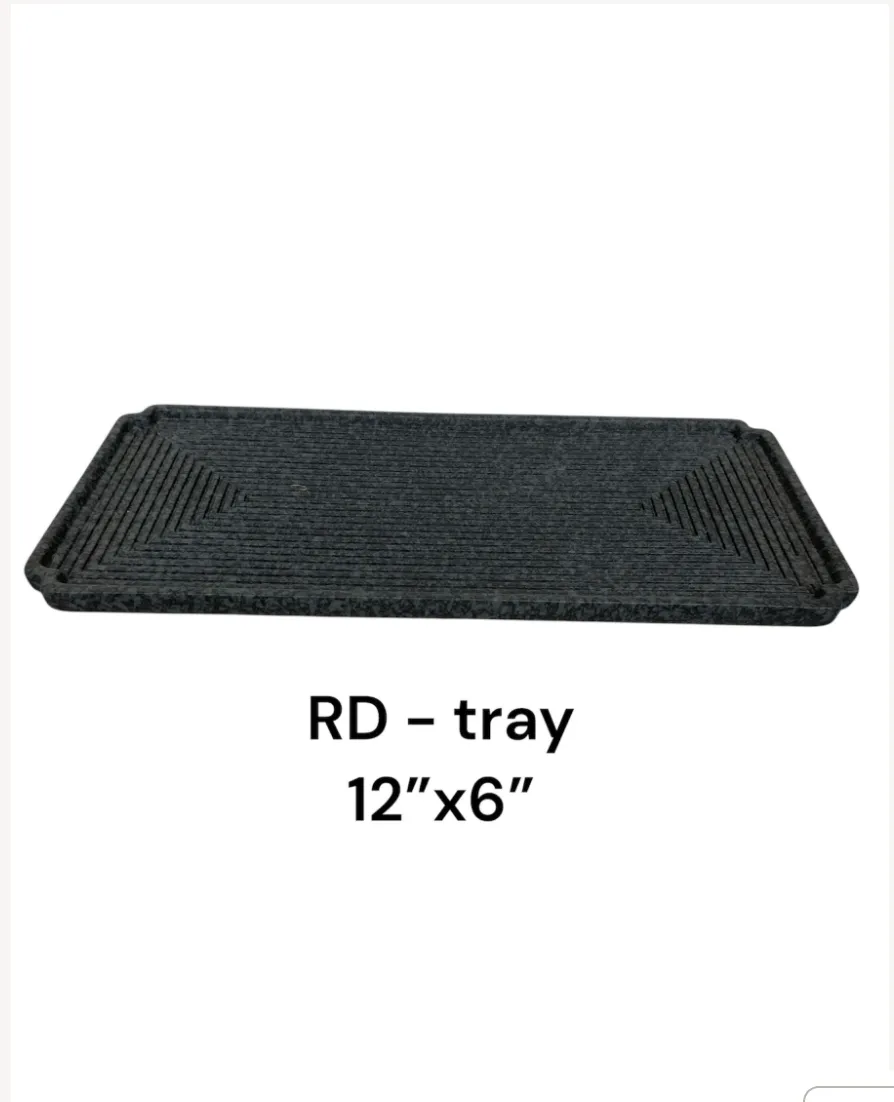 black tray with with rib design 12 x6"