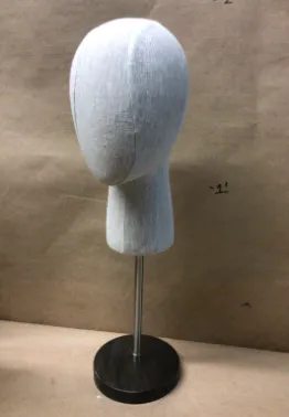 wig head on stand linen 