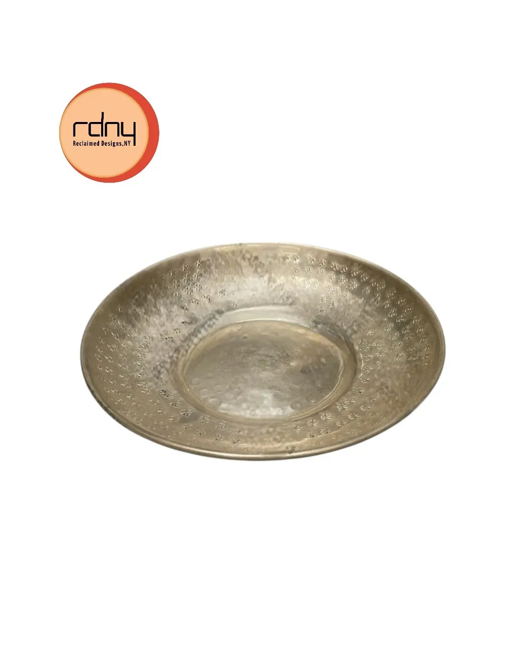 hammered metal dish 9"dia
