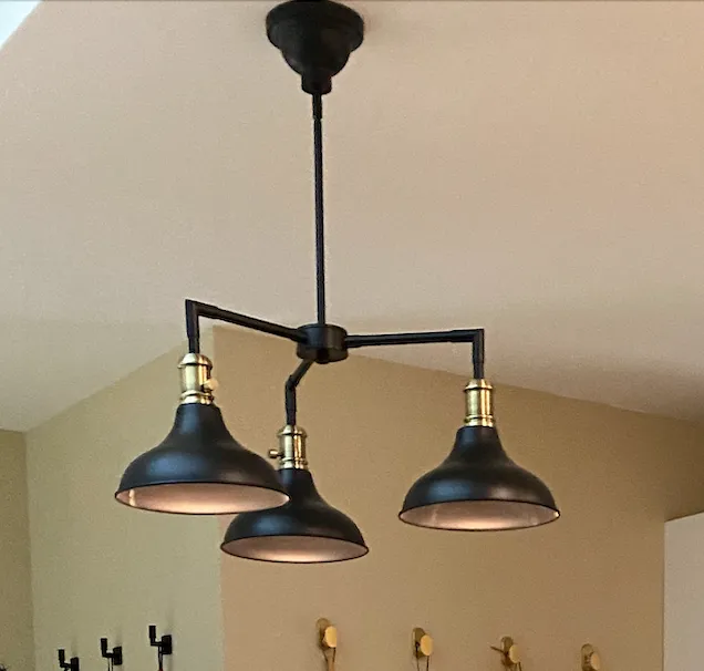 Metro black 3 light pendant light 30"