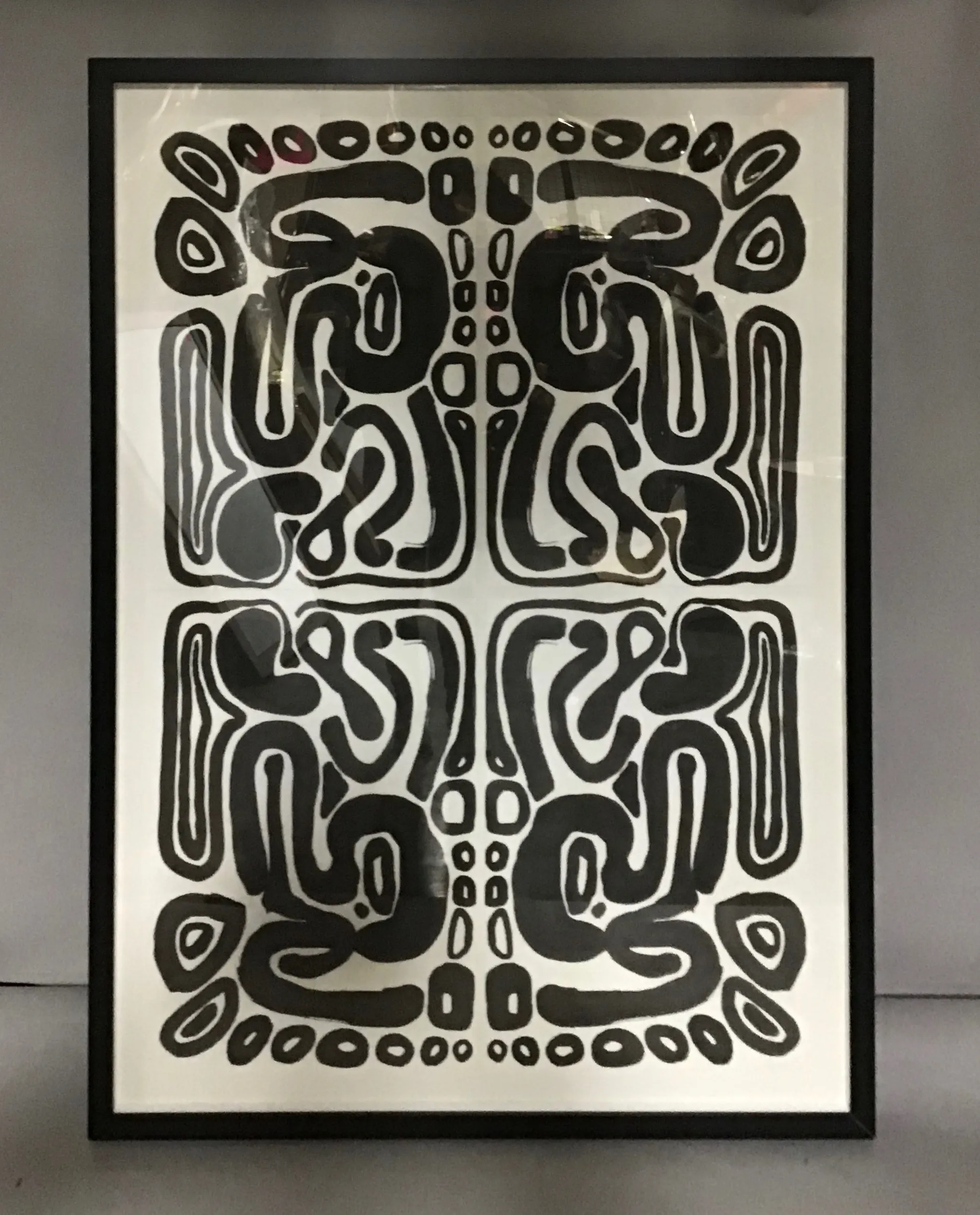 black & white abstract ink drawing quad art leftbank