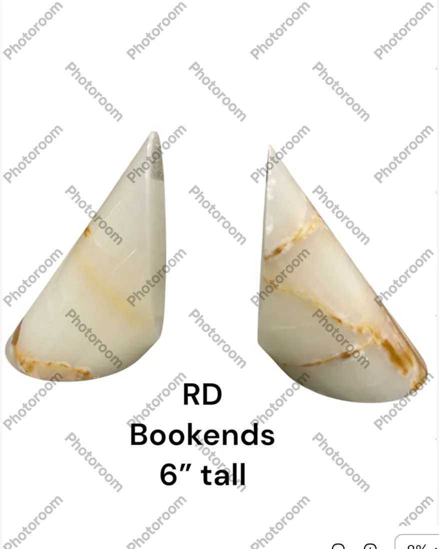 alabaster marble bookends 6"