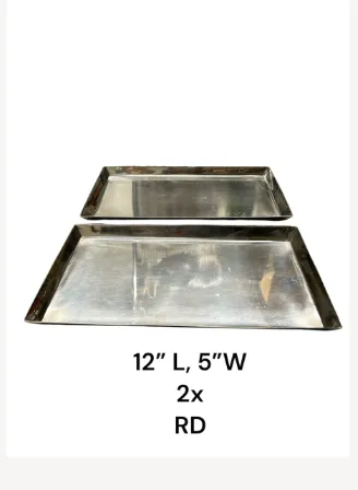 rectangular silver metal trays stainless