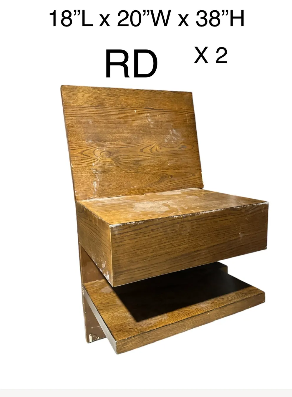 wood bedside tables x2 part of queen bed 