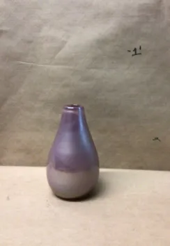purple vase tear drop 7.5"glass