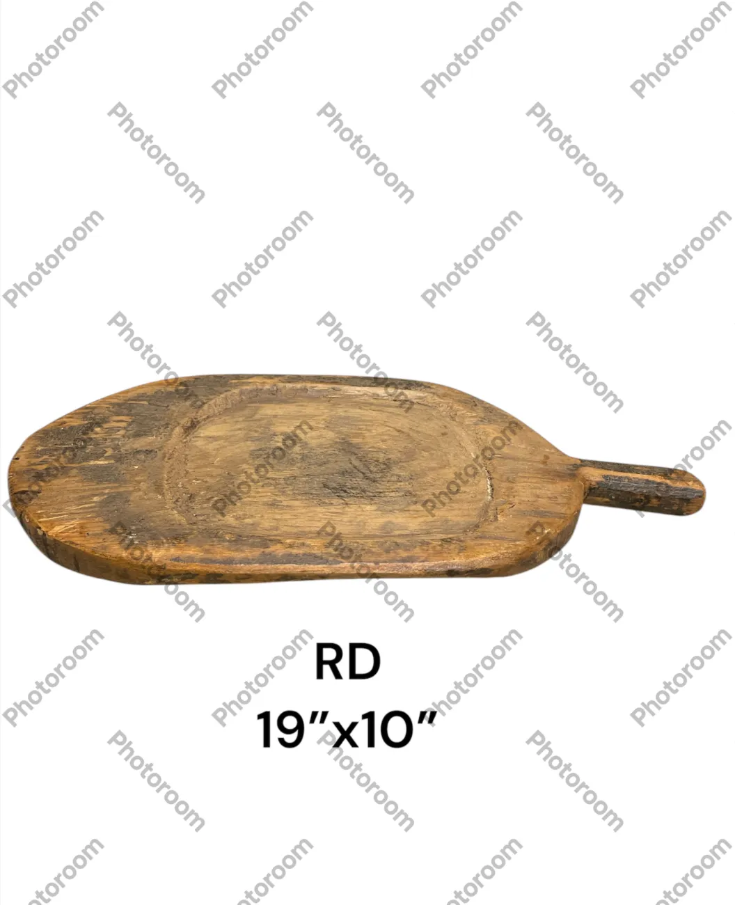 wood platter with handle antique 19x10