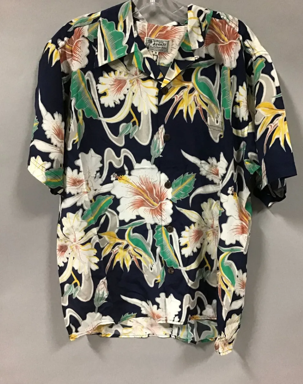 black shirt white lily's hawaiian 