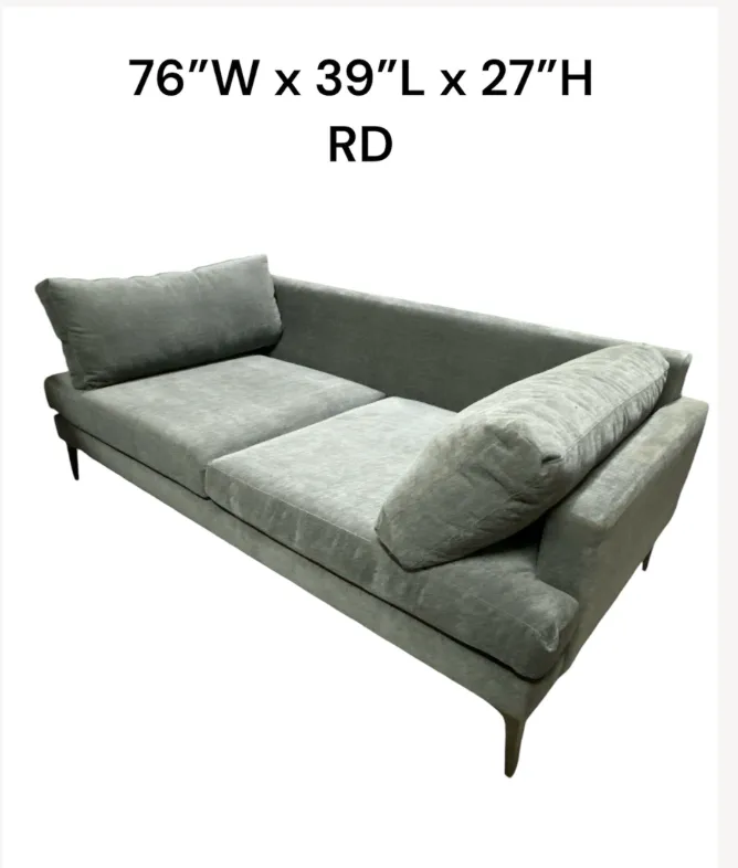 light blue ulta suede sofa 76w"