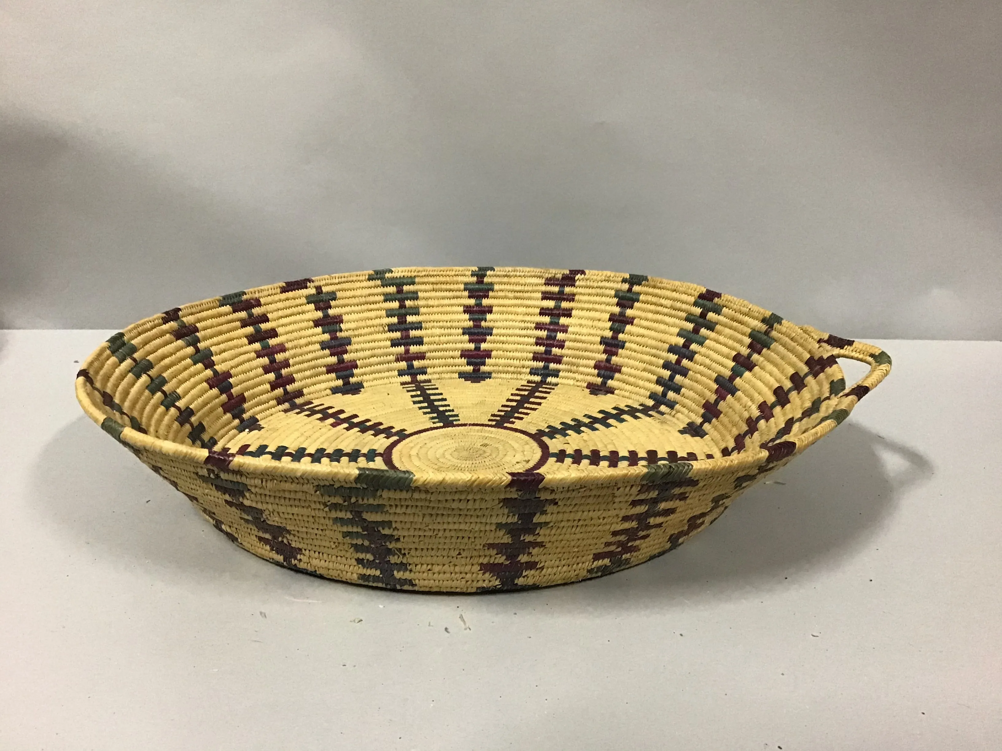 woven basket striped