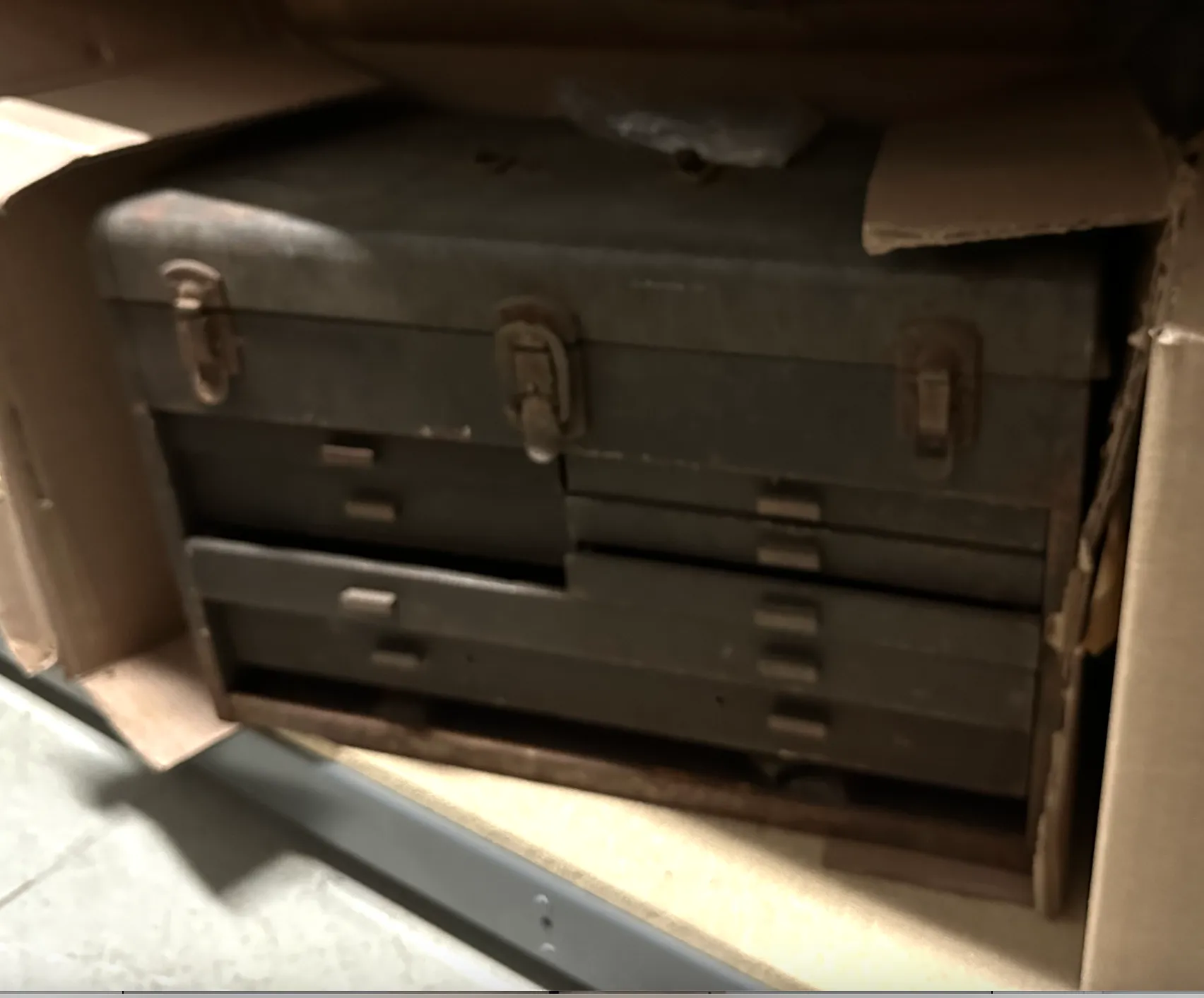 rustic weathered toolbox Kennedy Kits 520 20" 7-Drawer Machinists' Chest