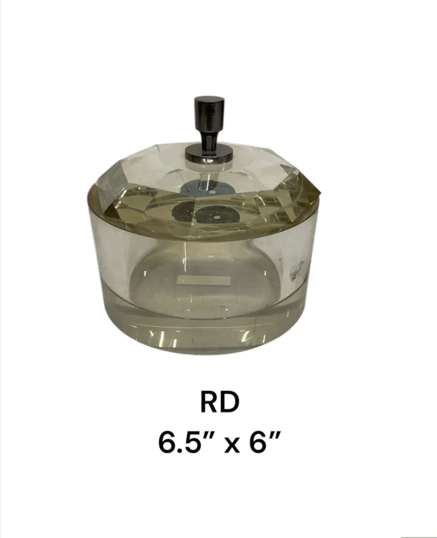 arteriors damascus glass container  pot with lid 6.5 x6" vanity