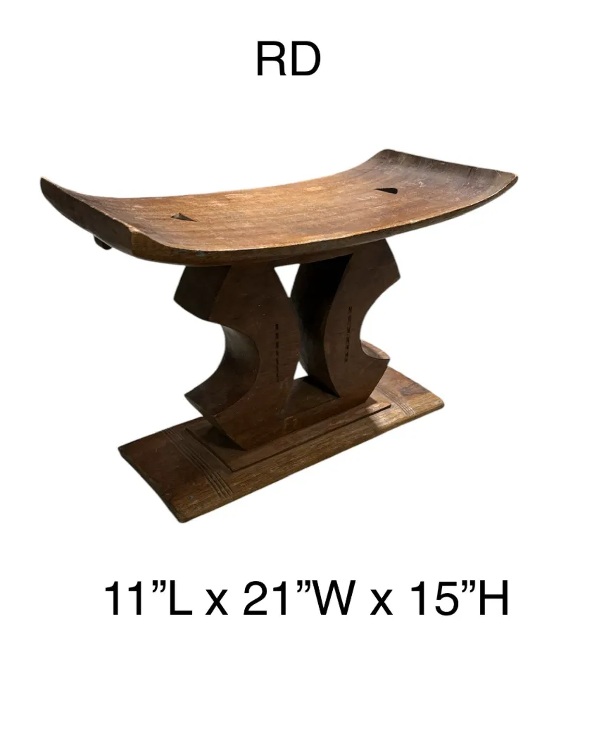 stool ashanti tribal wood with x base ghana chiefs stool