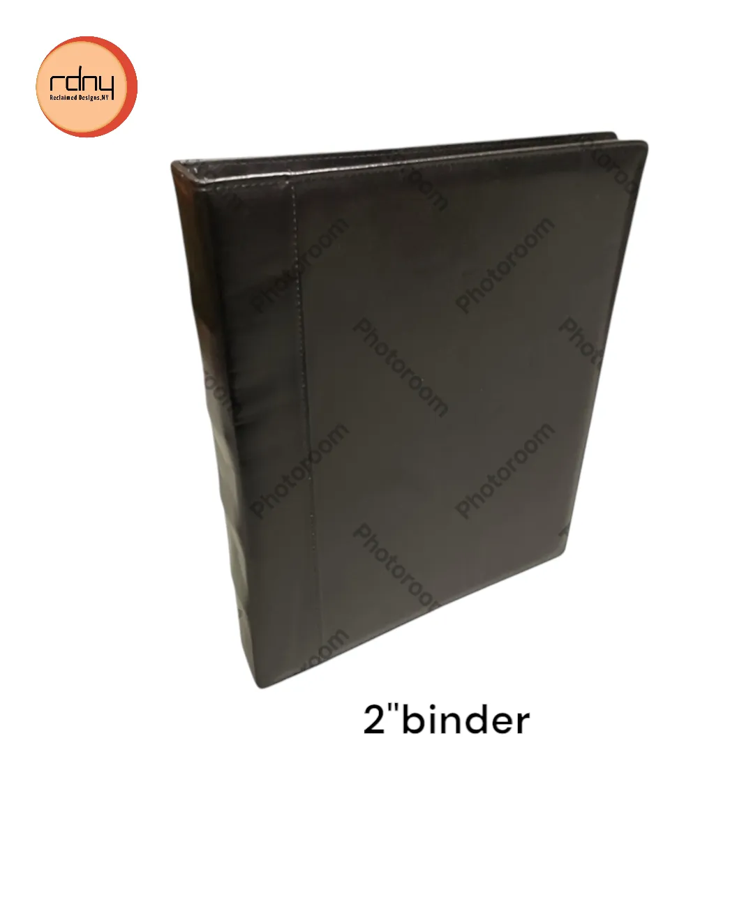 2"binder black leather