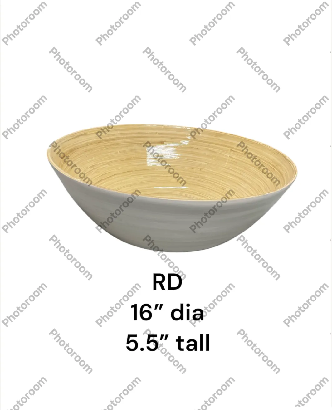 bamboo bowl 16" dia x5.5h