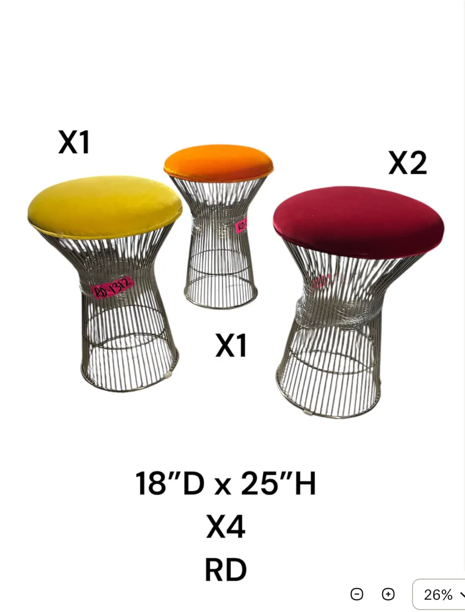 stools in style of platner  multi colored