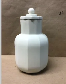 light blue geo canister vase with top  12"ginger jar west elm