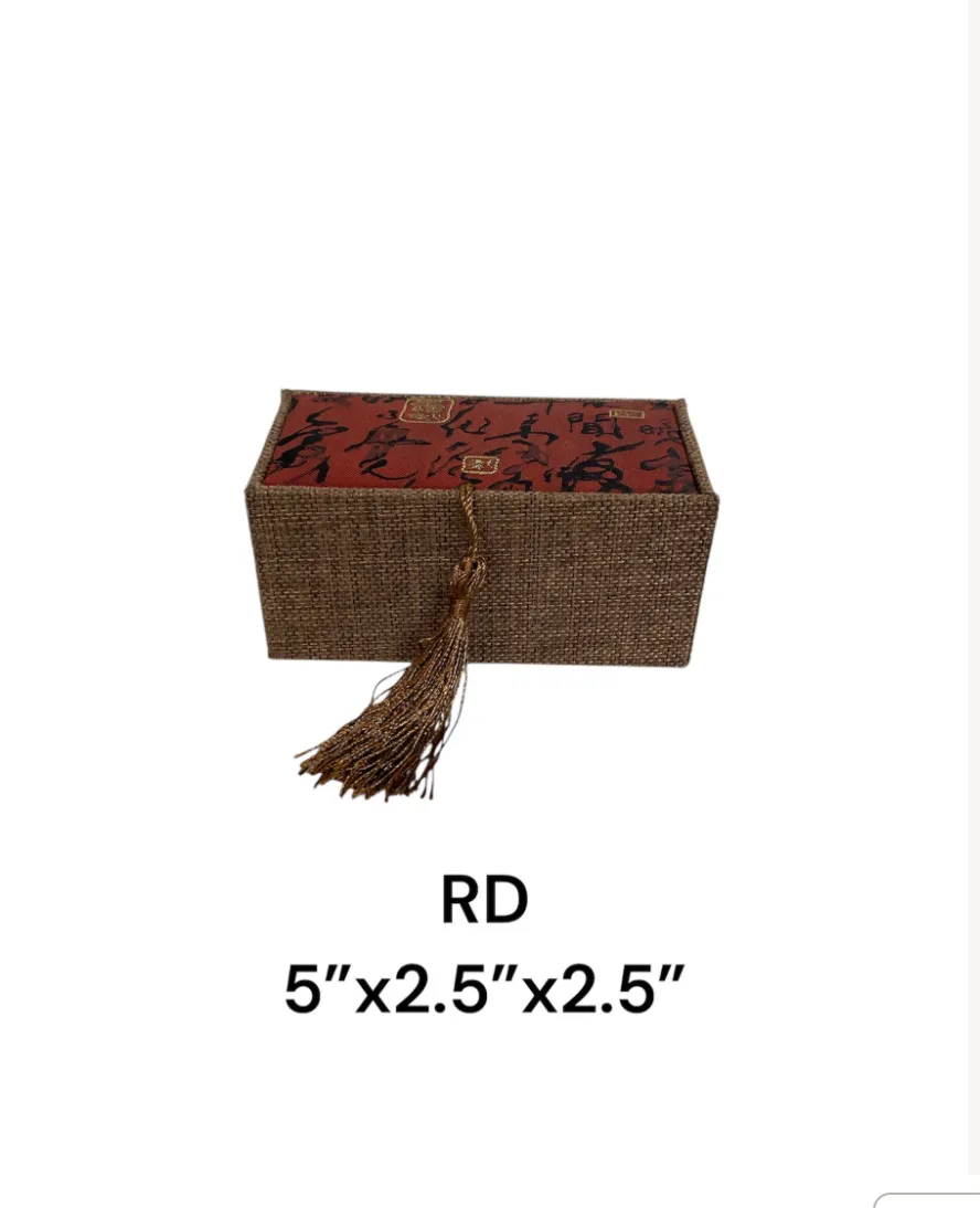 fabric box with tassle