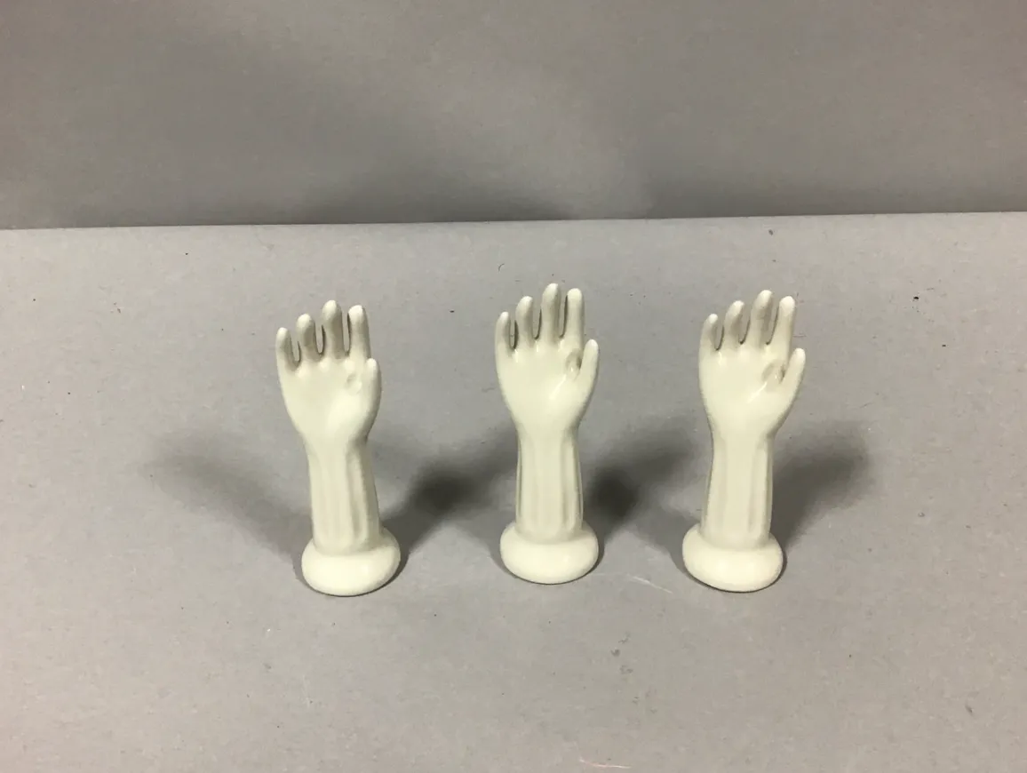 small porcelain doll hands glove molds 6"