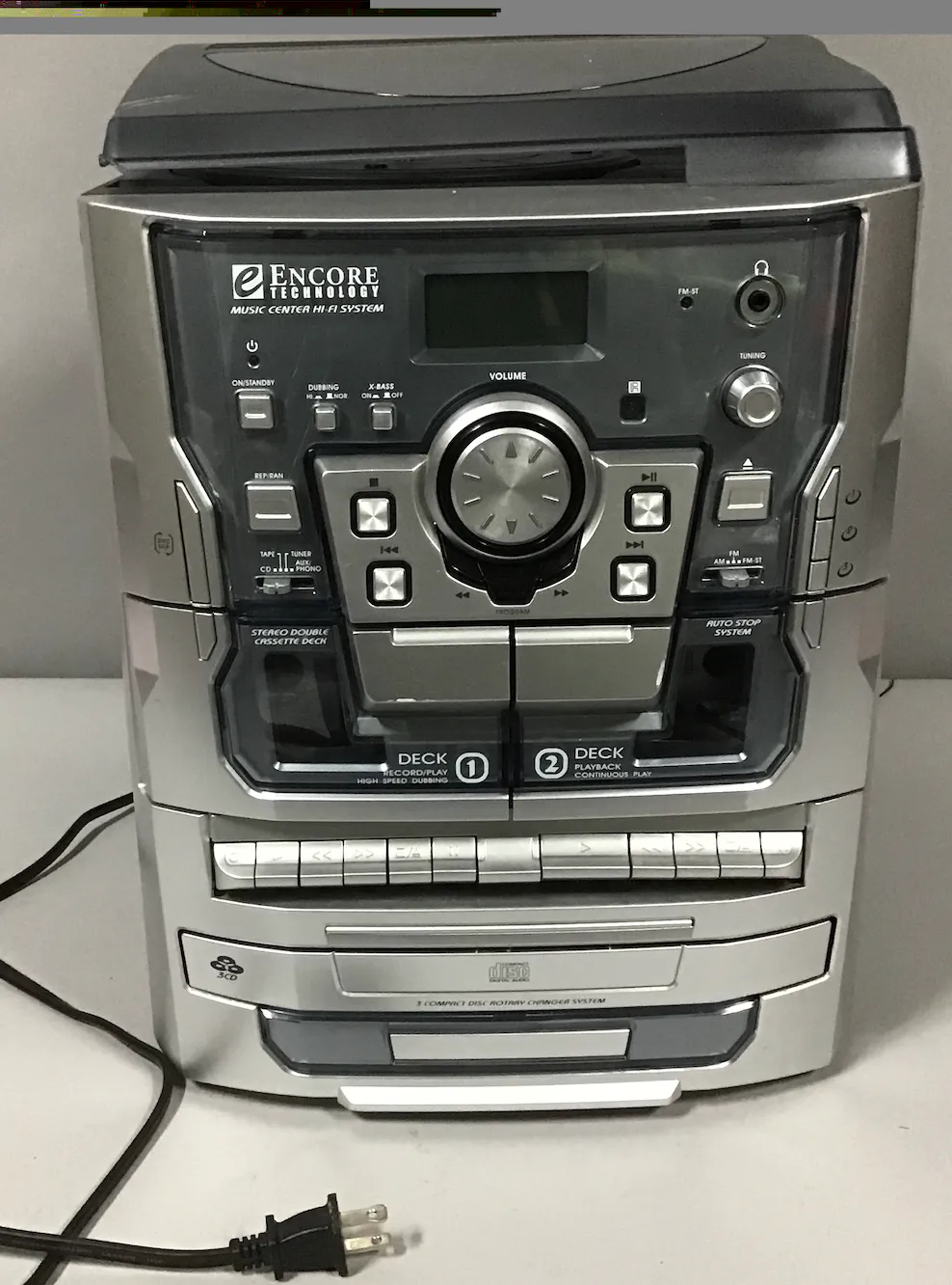 radio tape to tape and cd player silver 90s