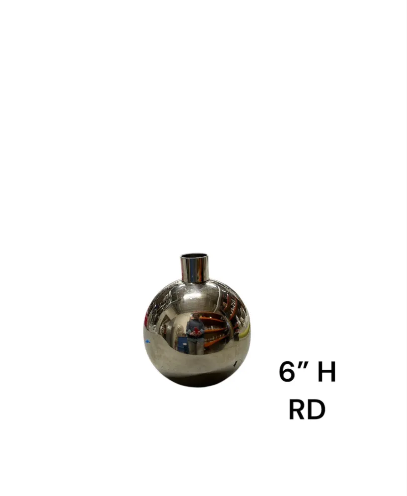 orb chrome vase 6"h