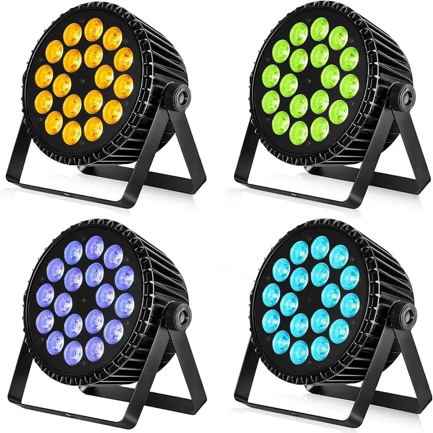 Betopper LPC1818 Upgraded 18x18W Lime Amber UV + RGB LED PAR Light