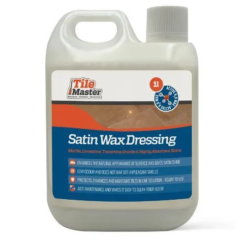 Satin wax dressing for natural stone
