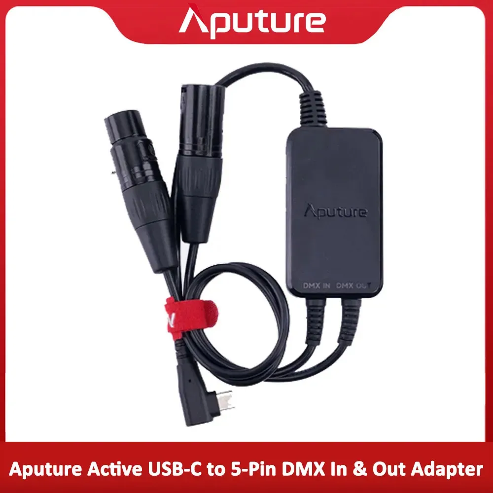Aputure Active USB-C naar 5-pin DMX In & Out adapter