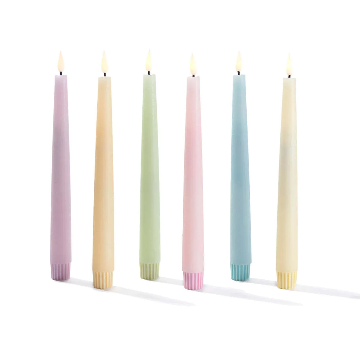 Pastel Flameless Taper Candles 