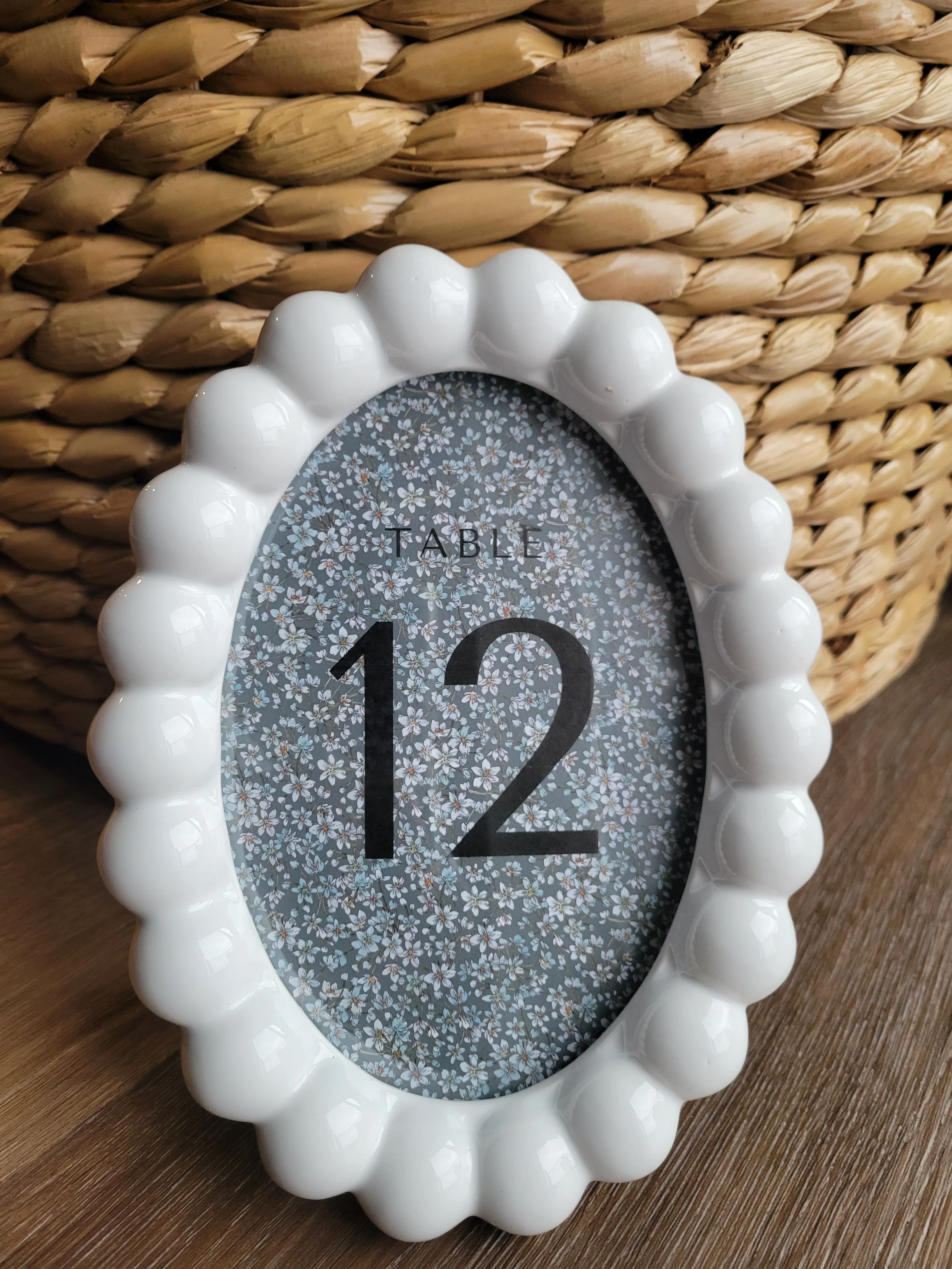 Oval Bobbin Table Number Frames 