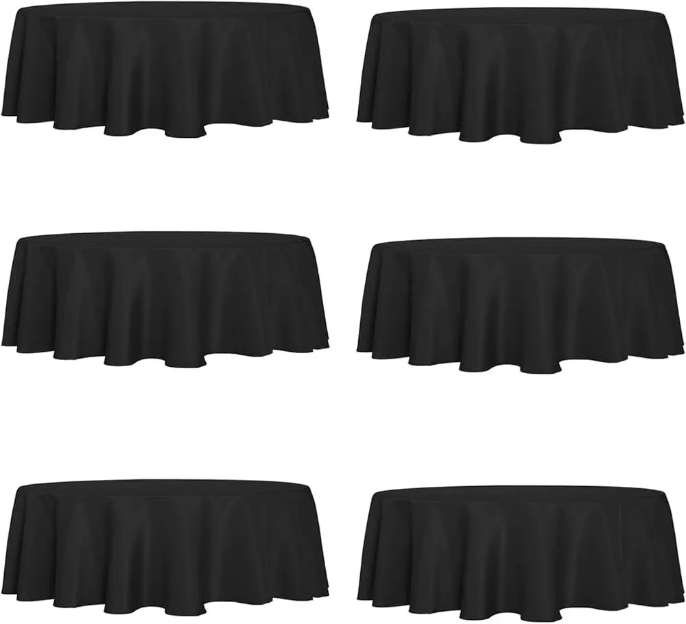 120" Black Round Tablecloth 