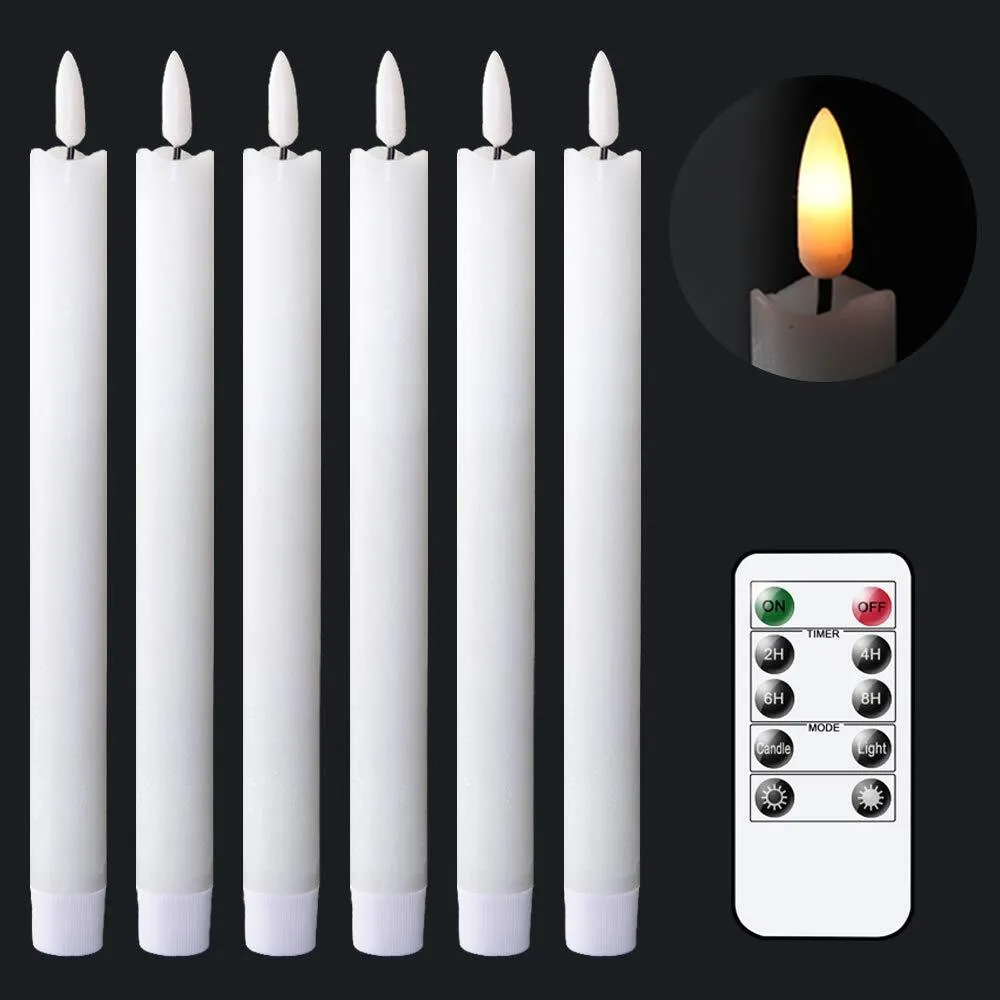 White Flameless Candles (0.78 x 9.64 Inch ) 