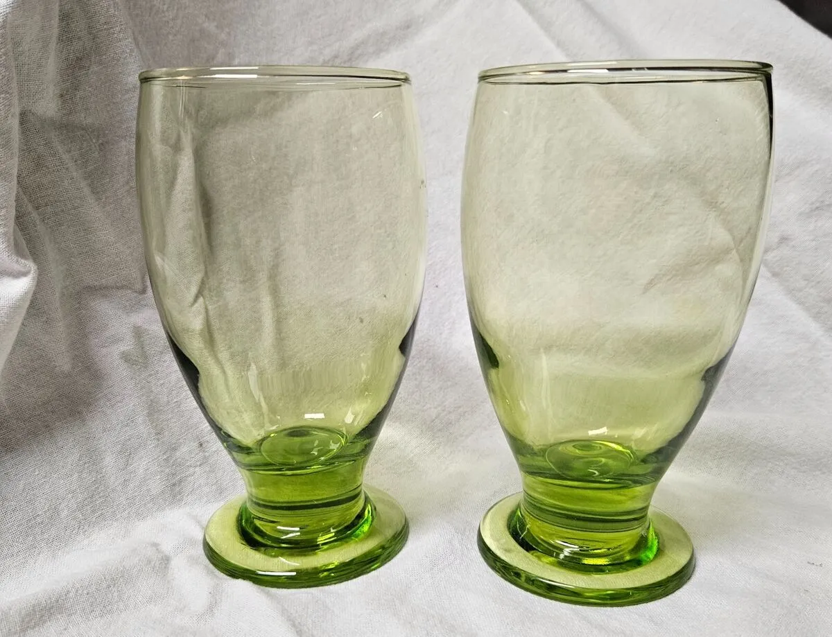 Vintage Lime Green Water Goblets