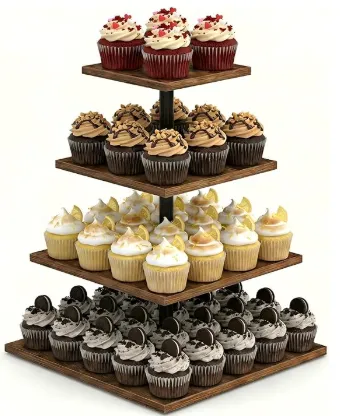 Wooden 4-Tier Cupcake Stand