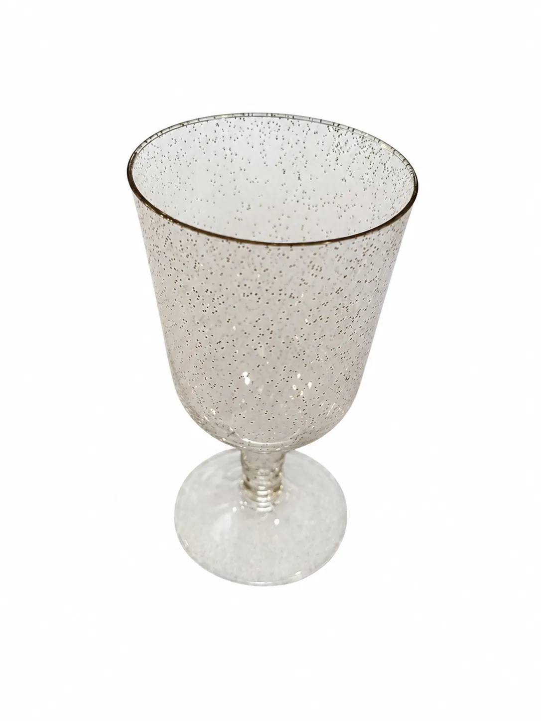 Gold Glitter Plastic Wine Glass