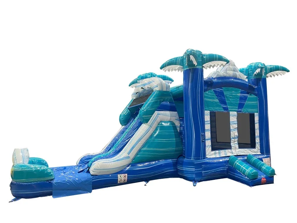 28' Glacier Tropic Bounce House Wet or Dry Water Slide Combo
