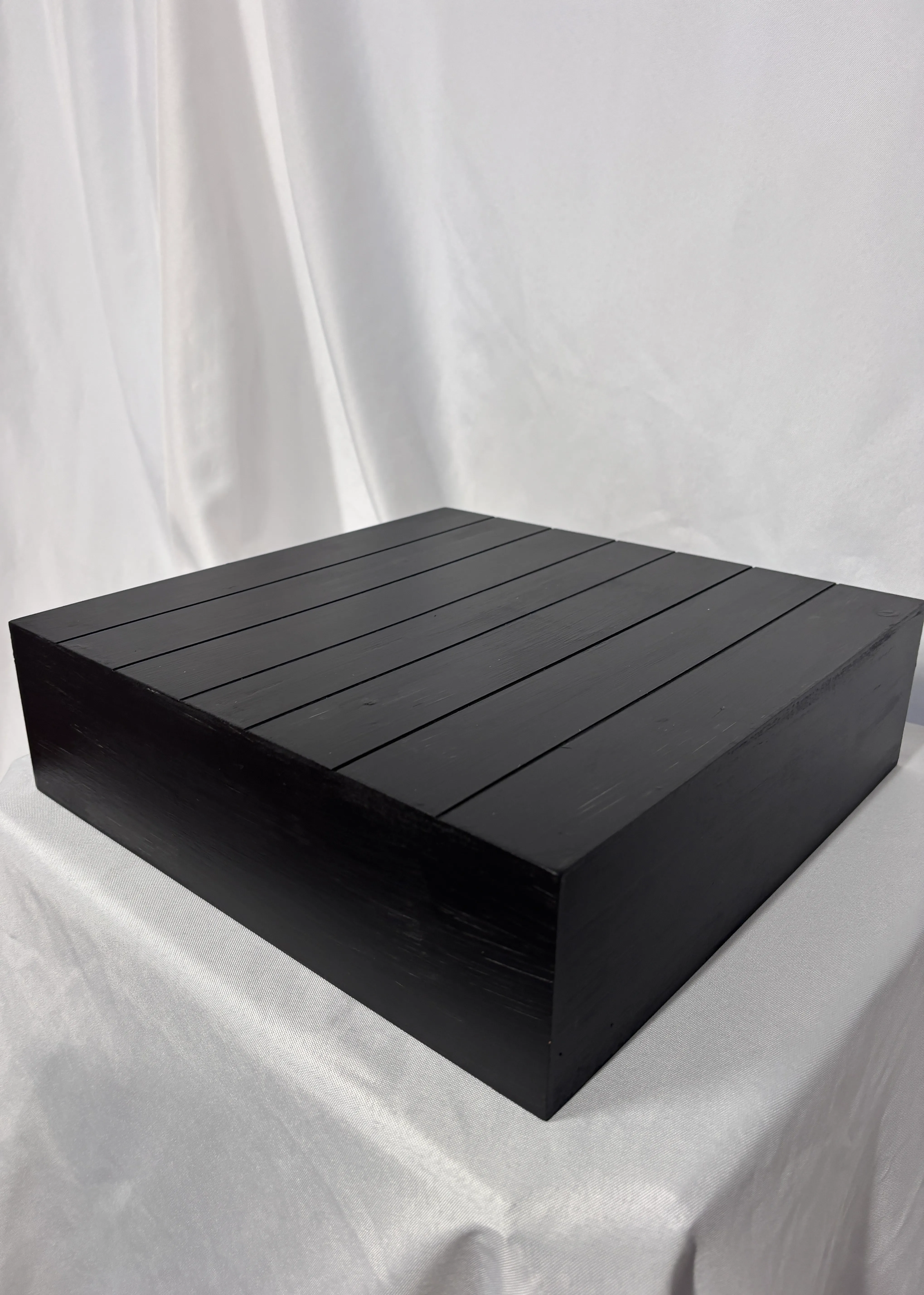 Black Square Wood 14 inch Cake Stand 