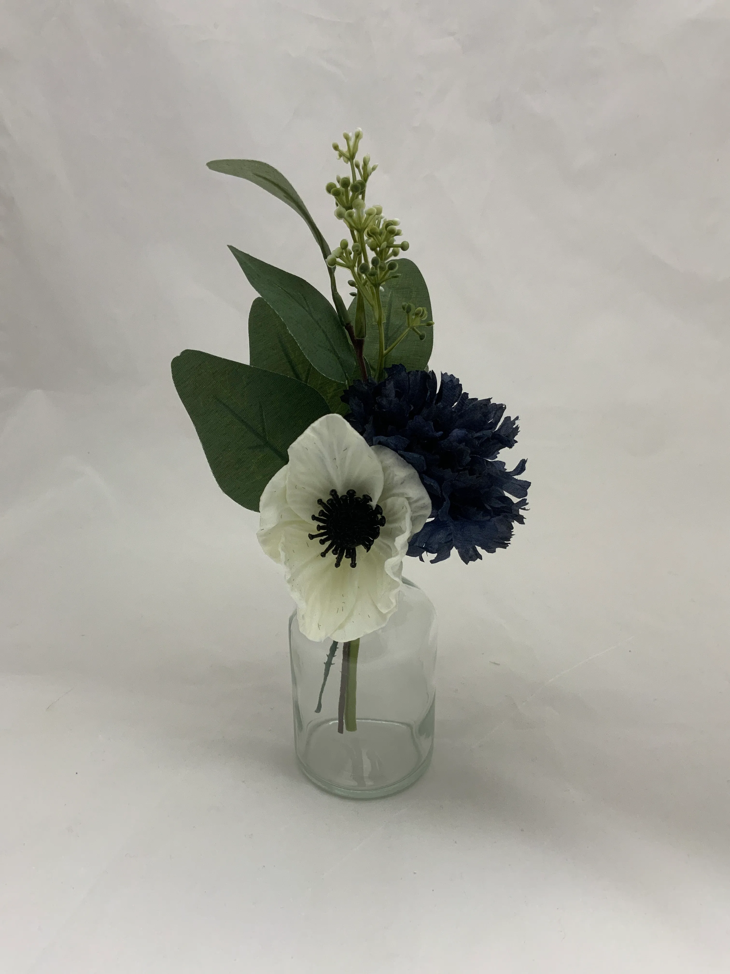 Blue Premade Floral Medium Vase