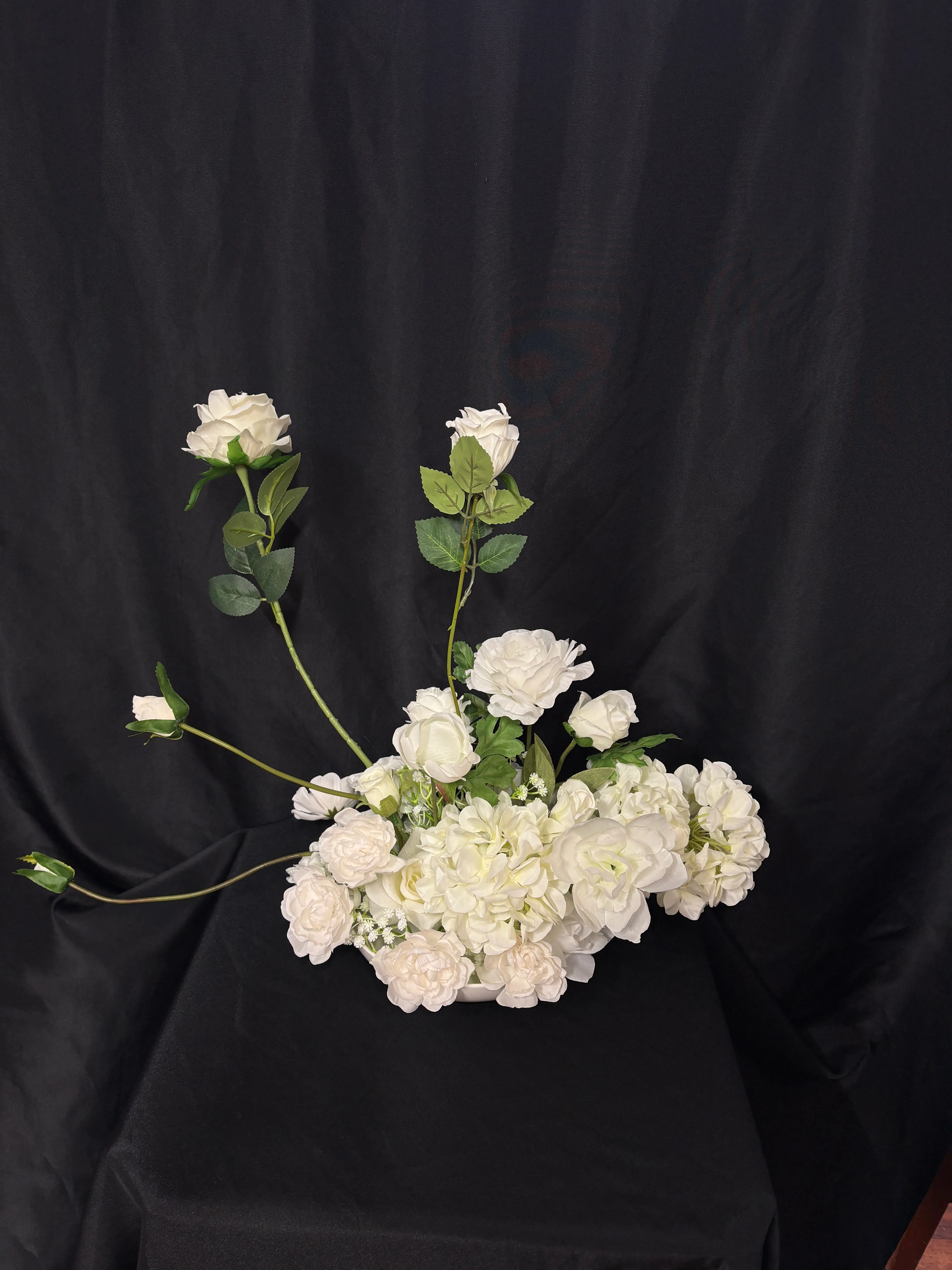 White Premade Modern Floral Arrangement 1 