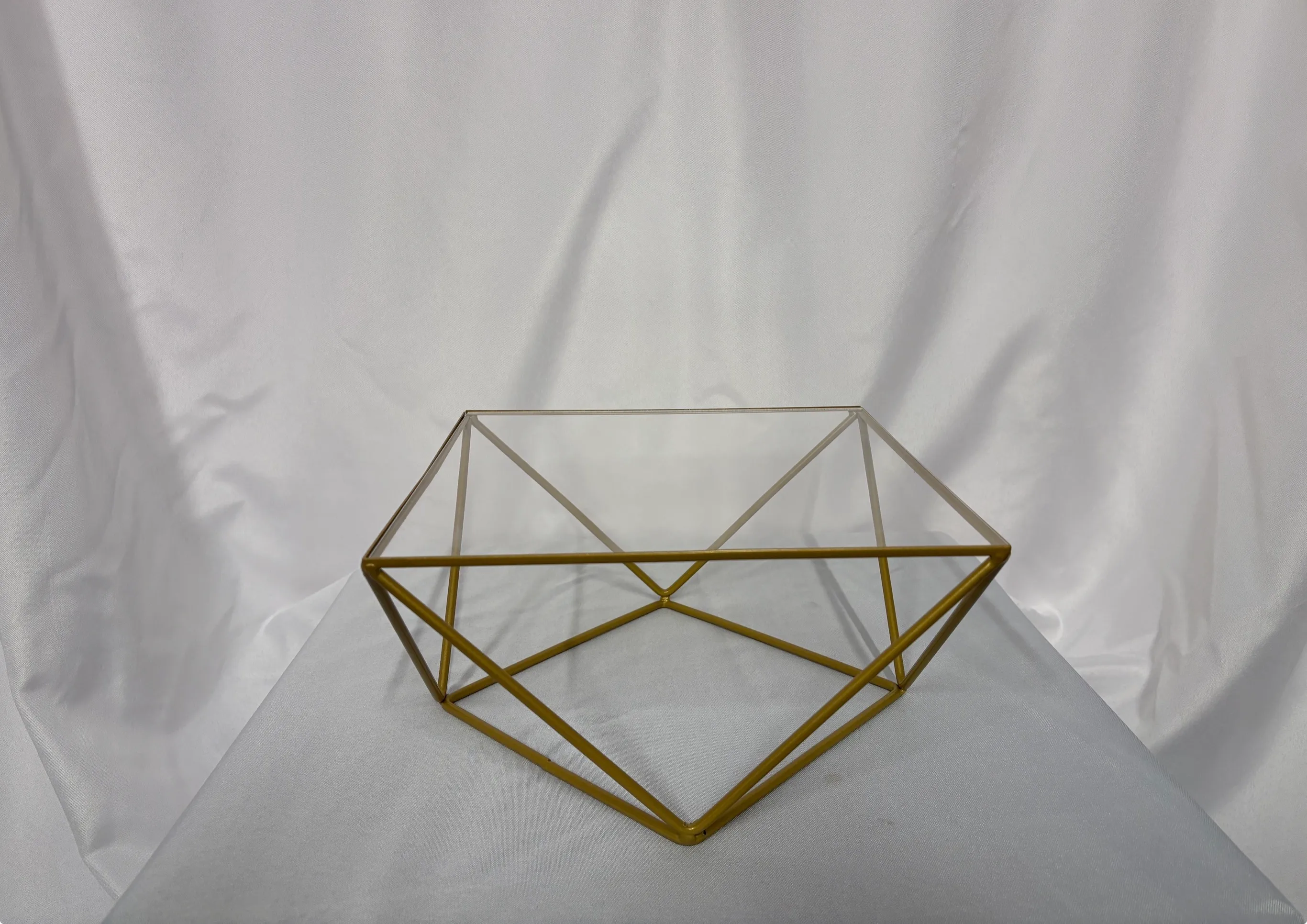 Gold Geometric Cake Stand Small